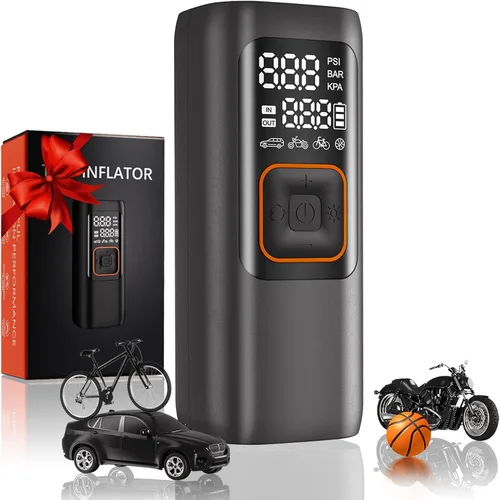Inflador de neumáticos de 200 PSI, compresor de aire portátil, bomba de neumáticos digital, bomba de aire inalámbrica para neumáticos de automóvil,