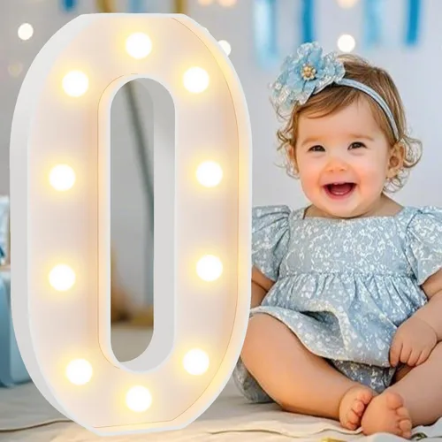 Miniatura 56 de Pooqla Letras y Números Decorativos con Luces LED, Letras y Números de Neón de Plástico Blanco para Decoración de Fiestas, Bodas, Funciona