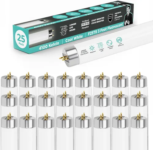 Miniatura 8 de GoodBulb Bombilla fluorescente T8 de 25 W, 36 pulgadas, 3000 K, luz blanca cálida, base bi-pin media, 2225 lúmenes, 86 CRI, 36000 horas de vida