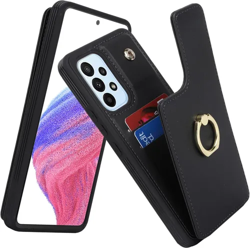 Miniatura 28 de Lipvina Funda para Samsung Galaxy A03s con tarjetero, Galaxy A03s Funda tipo cartera para mujer, tarjetero de crédito, soporte de anillo, fundas