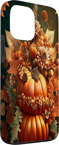 Miniatura 3 de Funda para iPhone 13 Pro Max con diseño de hojas otoñales y calabazas
