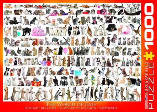 Miniatura 3 de EuroGraphics Mundo de gatos rompecabezas (1000 piezas) (6000-0580)