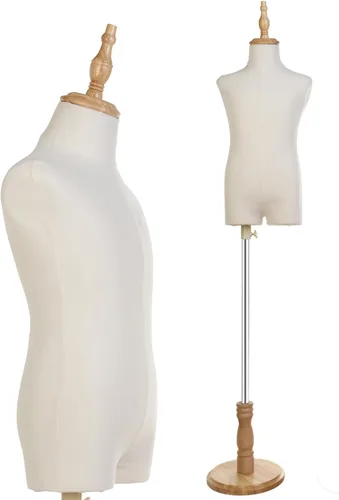 Miniatura 8 de Maniquí de forma de vestido para niños con soporte de madera para ventana de ropa (S(2-3 años))