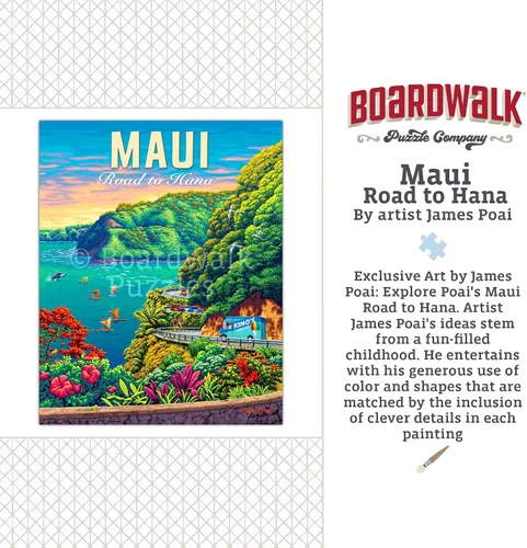 Miniatura 6 de Boardwalk Maui Road to Hana - Rompecabezas personal de 210 piezas, rompecabezas con caja premium, regalos hawaianos para adultos, 6 x 8 pulgadas