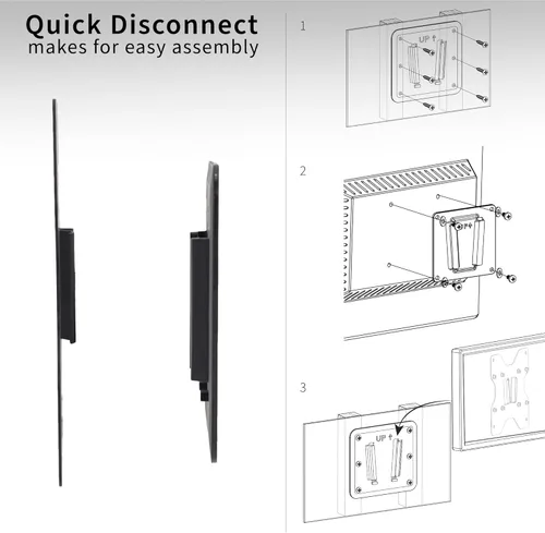 Miniatura 4 de VIVO Soporte grande para TV RV, VESA máximo 400 x 400, soporta hasta 44 libras, placa de pared de polímero de plástico para campamento, camión