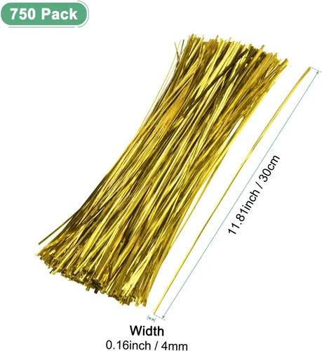 Miniatura 3 de M METERXITY Paquete de 750 corbatas de metal de 12 pulgadas para Navidad, decoración de fiestas, plantas de jardín, envoltura de regalos, pan