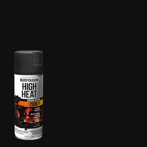 Miniatura 2 de Pintura en aerosol de alta temperatura Rust-Oleum 248903 para automóviles, 12 onzas, negro plano Negro (Flat Black)