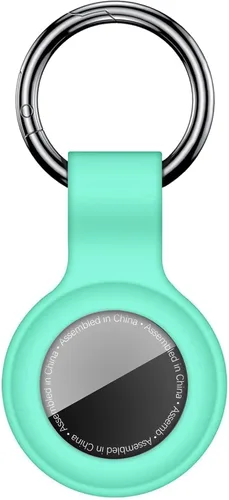 Linsaner Llavero para AirTag: anillo más funda de silicona para tus AirTag, para encontrar accesorios vía GPS, color verde menta F6-verde menta