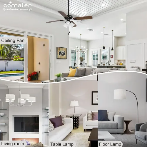 Miniatura 4 de comzler Bombillas LED para ventilador de techo, bombilla LED A15, equivalente a 60 W, bombillas de base de candelabro E12, luz diurna 5000 K, 600