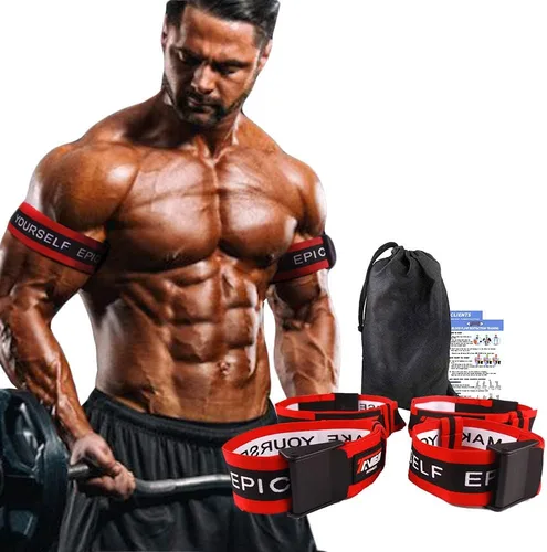 Bandas de oclusión, paquete de 4 (2 bandas de bíceps, 2 bandas de pierna), cómodas bandas elásticas para entrenamiento de restricción de flujo