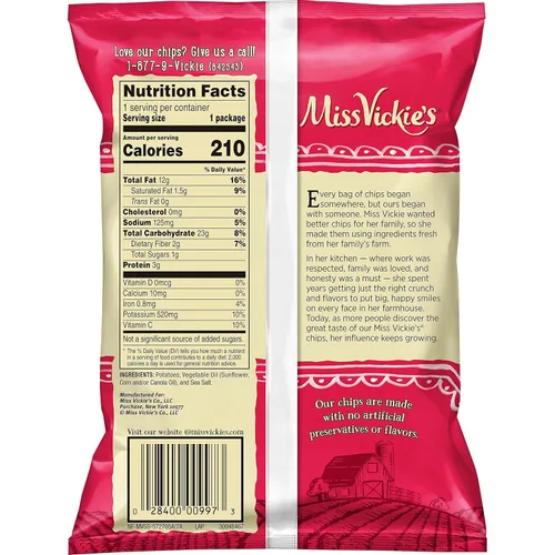Miniatura 2 de Miss Vickie's - Papas fritas sabor Origina, 28 unidades (el empaque pueda variar)