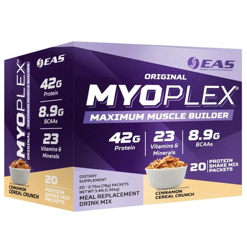 Miniatura 11 de EAS Original Myoplex Maximum Muscle Builder, mezcla de proteínas de reemplazo de comidas, mezcla de proteínas de calidad, 1.48 oz de proteína, 20