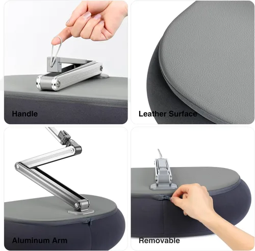 Miniatura 8 de elitehood Soporte de almohada alto para tableta, soporte de almohada ajustable para Kindle de brazo largo para leer en la cama, soporte de iPad