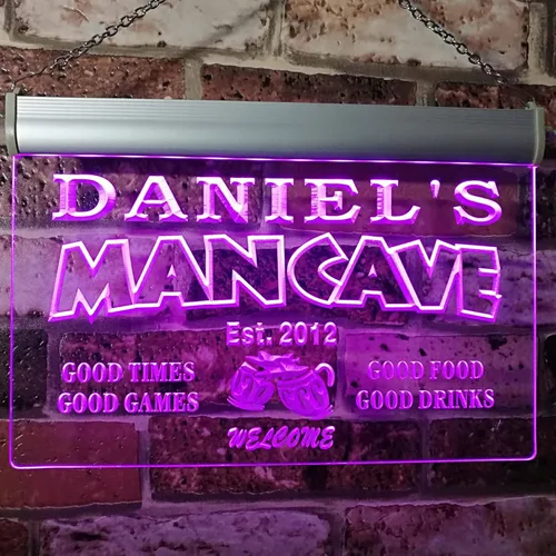 Miniatura 11 de ADVPRO - Cartel de neón para nombre y fecha personalizados, bar para hombres «Daniel´s», st4-x0012-tm Rojo