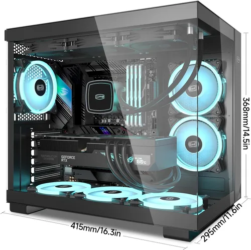Miniatura 3 de PCCOOLER C3T500 ARGB Chasis para PC Mid Tower Escritorio Superior para PC Gaming para ATX/M-ATX/ITX con 6 Ventiladores ARGB, Diseño Sin Columnas