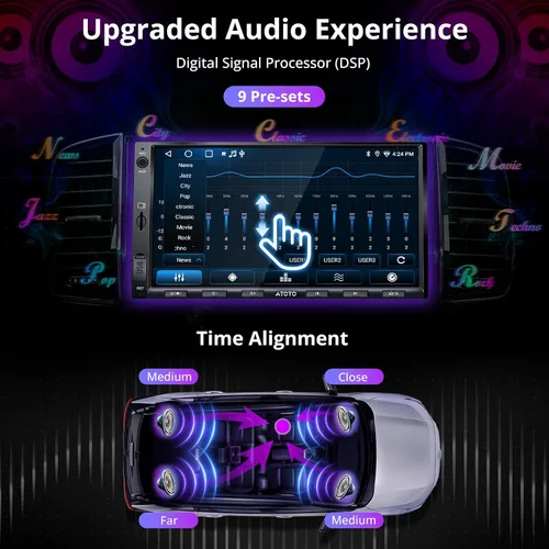 Miniatura 6 de ATOTO A5L - Estéreo de coche doble DIN Android de 7 pulgadas, CarPlay inalámbrico y Android Auto, conexión Wi-Fi/Bluetooth/USB, radio de coche