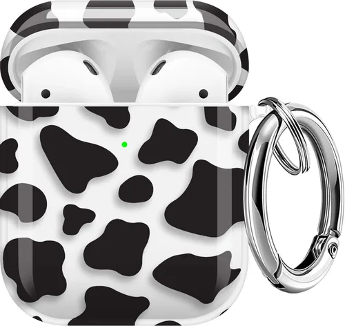 Miniatura 29 de Maxjoy Funda compatible con AirPods Pro, funda con diseño de vaca clara para mujeres y niñas, bonita funda protectora suave con llavero compatible
