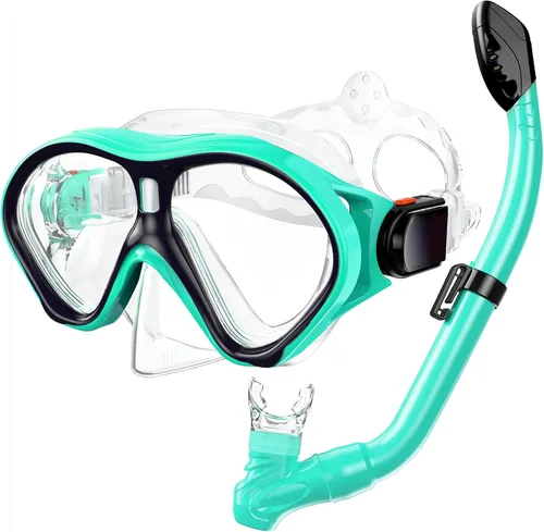 Miniatura 17 de Gintenco Juego de esnórquel para niños, máscara de buceo para niños como gafas de natación unisex, juego de máscara de buceo antivaho y esnórquel
