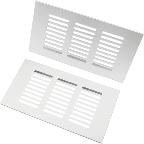 Miniatura 8 de 2 PCS Rejilla de Ventilación, TTZEZE Rejilla de Ventilación de Aleación de Aluminio Resistente Rectangular de Metal con Listones Cubierta