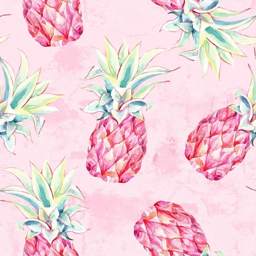 VEELIKE Papel pintado de piña rosa audaz de acuarela de 17.7 x 118 pulgadas, papel de contacto extraíble para paredes, armarios, mural de pared