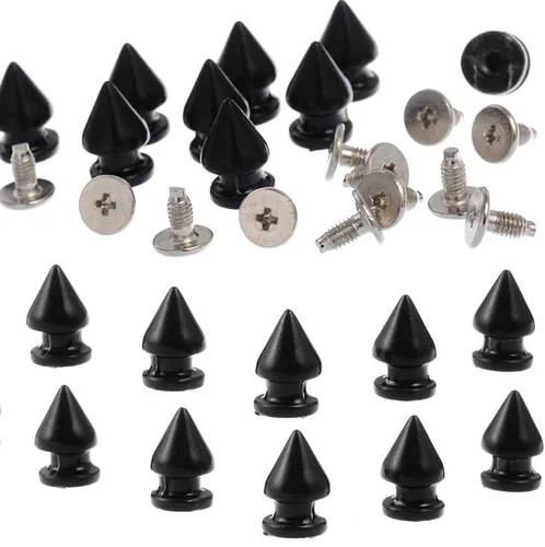 Miniatura 17 de RUBYCA 100 juegos de clavos y tachuelas de metal para árbol de 0.472 in con parte trasera metálica para bricolaje punk, cuero artesanal azul