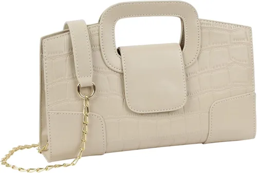 Miniatura 46 de ZLMBAGUS - Bolso de mano para mujer, diseño vintage con solapa y asa, de piel sintética, para llevar al hombro