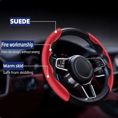 Miniatura 5 de Funda antideslizante para volante, protector segmentado seguro y antideslizante, accesorio de automóvil y duradero, fácil de instalar para volantes
