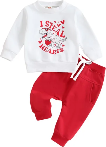 Cevoerf Conjunto de sudadera y pantalones de Navidad para bebé niño con texto en inglés "Who Steal Your Christmas"