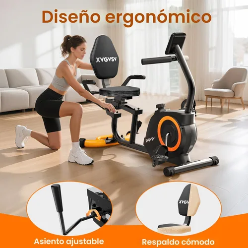 Miniatura 2 de Recumbent Exercise Bike for Home Use, Quiet Recumbent Stationary Bikes for Adults & Seniors, 16-Level Resistance, Adjustable Seat, Supports 400LB