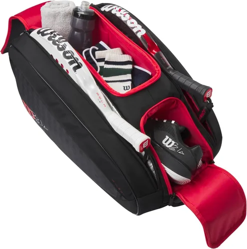 Miniatura 3 de WILSON Bela Super Tour Padel Bag - Negro/Rojo, Capacidad para hasta 4 Palas