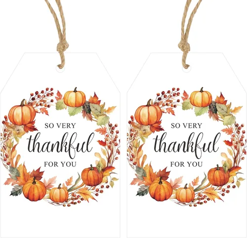 Miniatura 11 de Etiquetas de Halloween de Anwyll con cuerda - 50 piezas de etiquetas de regalo de papel de Halloween para bolsas de golosinas, etiquetas