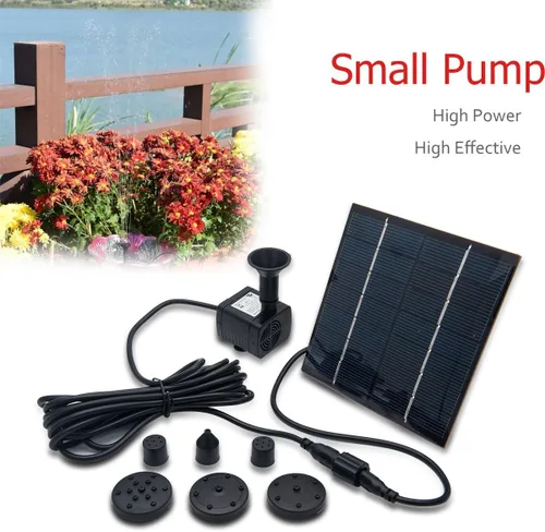 Miniatura 8 de MASO Bomba de fuente de agua alimentada por panel solar de 7 V, 1.4 W, 180 L/H, fuente de agua, para jardín, piscina, estanque, acuario, sin