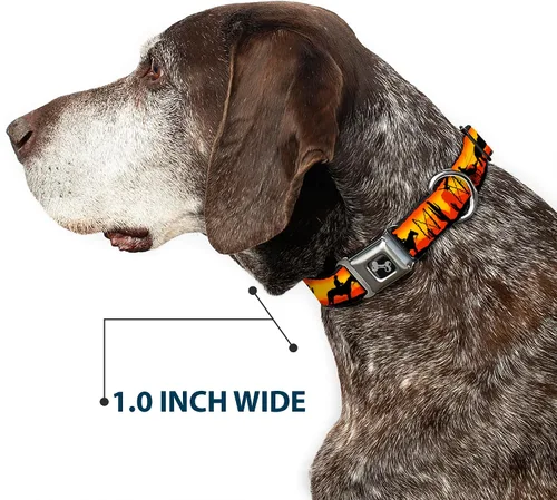 Miniatura 6 de Buckle-Down Silueta de vaquero de 9-15 pulgadas, rojo paisaje occidental, hueso de collar de perro negro, pequeño
