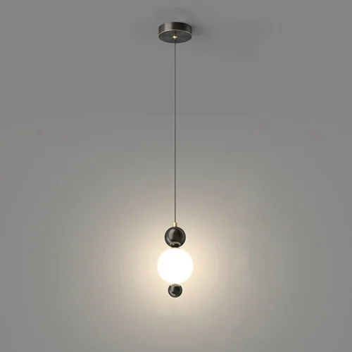 Miniatura 6 de Lámpara colgante moderna de cristal con forma de globo, retro de cobre completo regulable LED para colgar en el techo, lámpara LED de altura