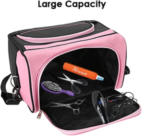 Miniatura 3 de Petyoung Bolsa de transporte de peluquería de gran capacidad con correa para el hombro, equipo de peluquería profesional, herramienta de salón