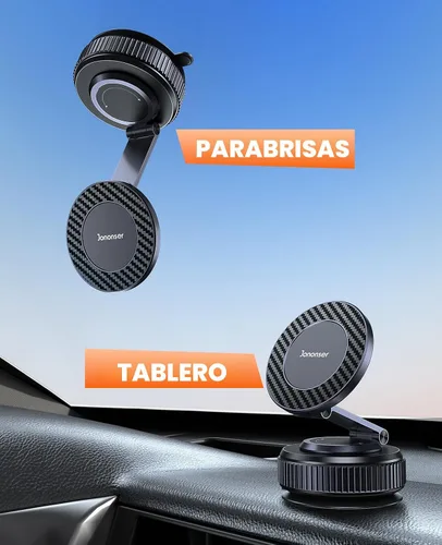 Miniatura 2 de Jononser Soporte de teléfono de succión para salpicadero/parabrisas de automóvil, soporte magnético ajustable de 360° para automóvil, soporte