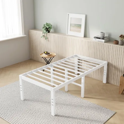 Miniatura 14 de Novilla Base de cama tamaño Queen, base de cama con plataforma de metal de 14 pulgadas tamaño Queen con espacio de almacenamiento debajo de la cama