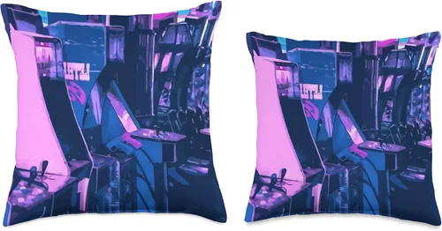 Miniatura 3 de Arcade Game Machine Cabinet Nostalgia Retro 80s Gamer Throw Pillow