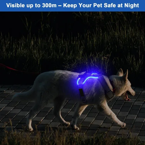 Miniatura 3 de Light Up Dog Harness, No-Pull Led Dog Harness Rechargeable, Glow in the Dark, LED Dog Vest Reflective, Adjustable & Comfort Padded Lighted Dog