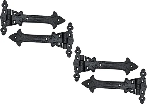 Miniatura 5 de Adonai Hardware Adonijah Bisagra falsa de aluminio para montaje frontal (6.5" x 12 Pack, Negro mate) para puertas de granero, puertas, armarios
