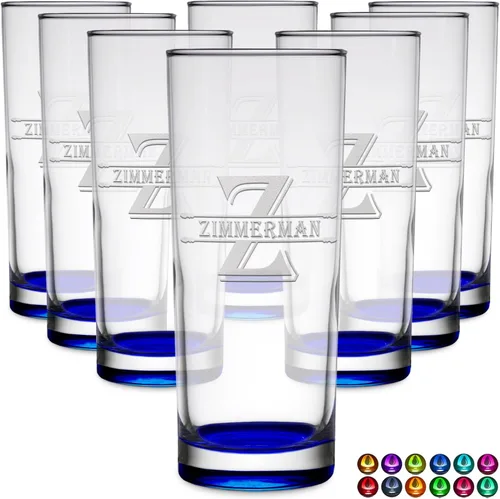 Miniatura 49 de Highball personalizado de 10.5 onzas con fondo negro, vaso Collins alto personalizado, cóctel de bebida mixta recta, inicial con nombre de regalo