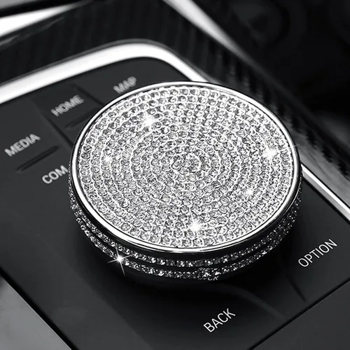 Miniatura 9 de MICROCK Accesorios Brillantes para BMW 1 2 3 5 7 Series X1 X3 X5 X6 Media iDrive Cubierta de Perilla del Botón Interruptor de Control Botón