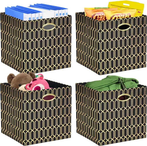 Miniatura 12 de Posprica Contenedores de almacenamiento, cubos de almacenamiento, 11 × 11 cajones de tela organizadores, cajas de contenedores