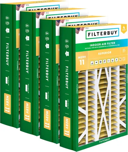 Miniatura 16 de Filterbuy Filtro de aire MERV 11 de 10 x 17 x 2 pulgadas Defensa Superior contra Mascotas y Alergias (paquete de 4), filtros exteriores plisados
