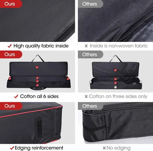 Miniatura 7 de Funda para teclado de 88 teclas, funda para piano con 2 bolsillos, funda para conciertos de teclado, 600D duradero, tela Oxford acolchada