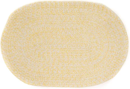 Miniatura 53 de Super Area Rugs Farmhouse - Alfombra trenzada de algodón reversible para cocina, gris y blanco, 4 x 6 pies, ovalada