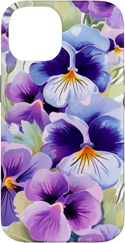 Miniatura 4 de Pansy Flower Pattern Floral Case for iPhone 17