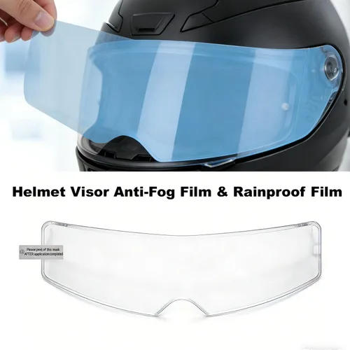 Miniatura 2 de Visera universal para casco de motocicleta, película antivaho y película resistente a la lluvia, 2 piezas, versión grande para lente de casco