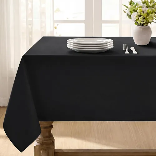 Miniatura 15 de Softalker Mantel rectangular, impermeable y resistente a las manchas, de tela, sin arrugas, lavable, cubierta de mesa de poliéster de 6.19 onzas por