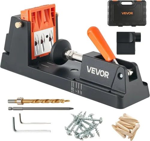 Miniatura 13 de VEVOR Kit de Plantilla de Agujero de Bolsillo, Ajustable de 0.47 a 1.89 pulgadas, Sistema de Plantilla para Agujeros de Bolsillo con Taladro